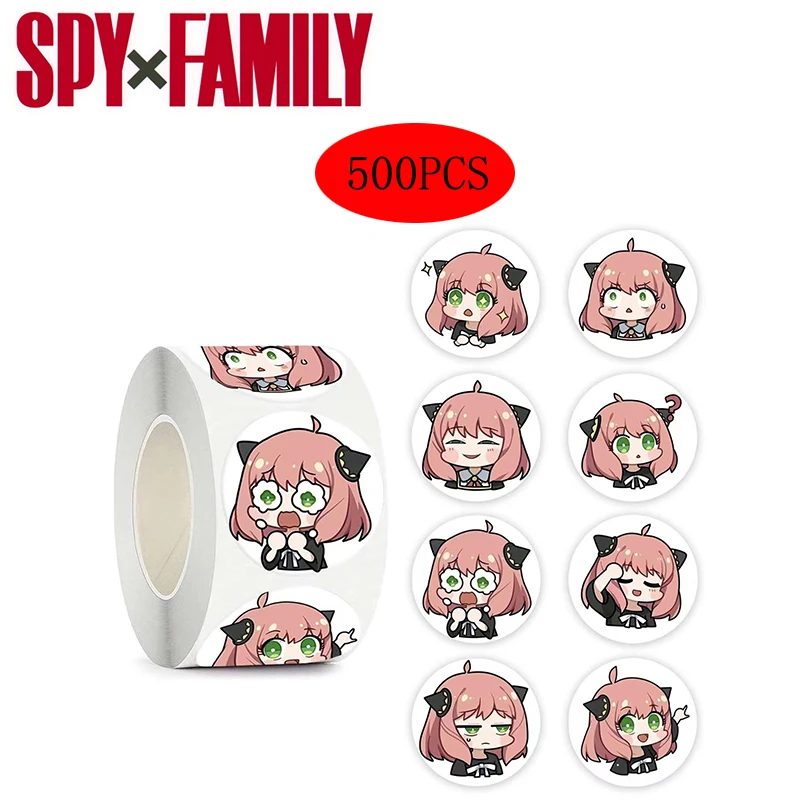 

500PCS SPY×FAMILY DIY Stickers Kawaii Cartoon Anime Figure Image Children's Reward Envelope Sealing Toys Cup Decoration Sticker