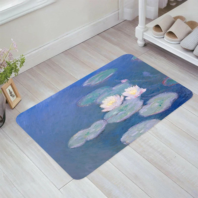 

Claude Monet Art Painting Floor Mat Doormat Entrance Door Kitchen Rug Room Mats Home Balcony Rugs Carpets Foot Carpet Bathroom