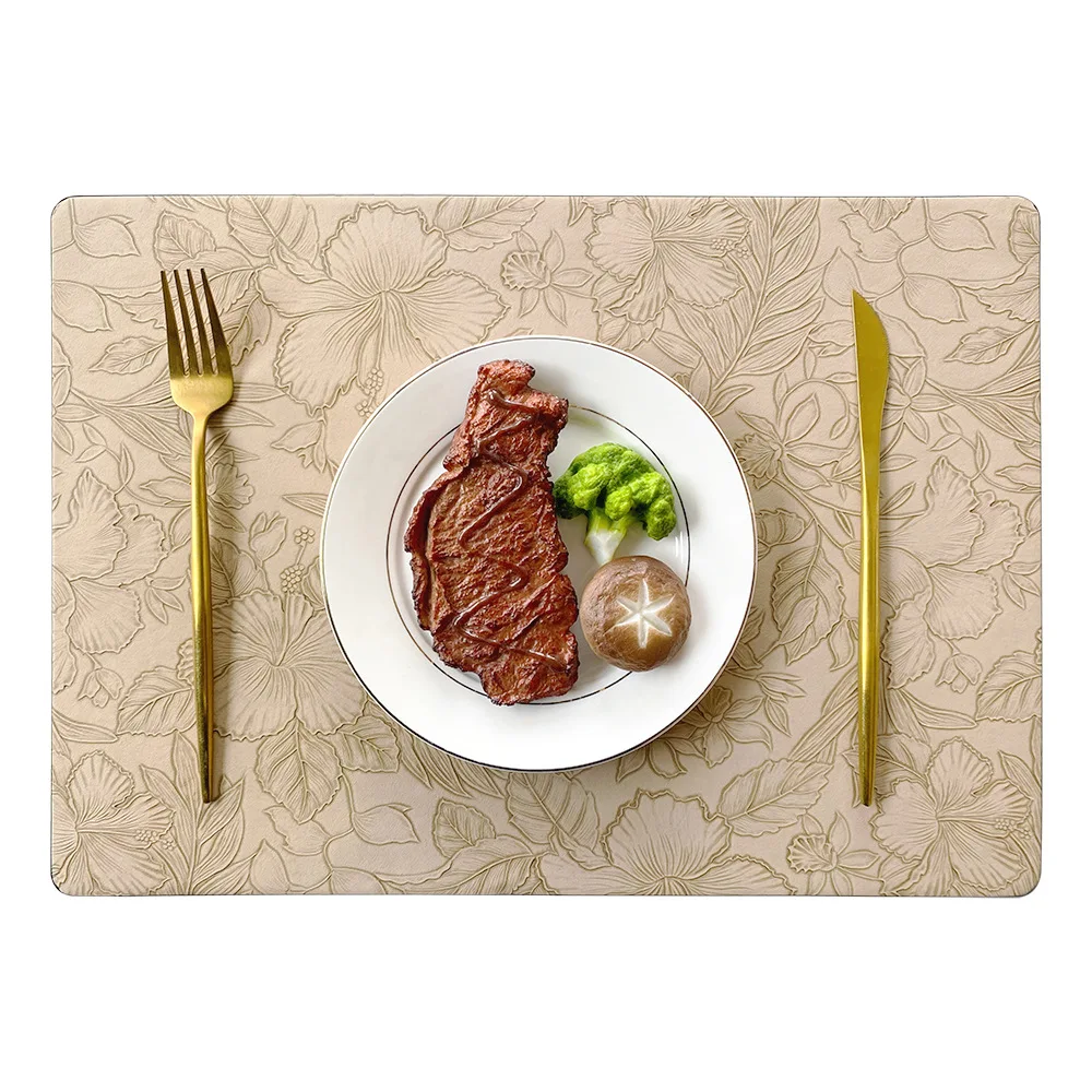 Leather Heat-resistant Dining Mat,Waterproof Washable Table Mat,Easy To Clean,Non Slip Dining Home,Gathering Mats 43*30cm