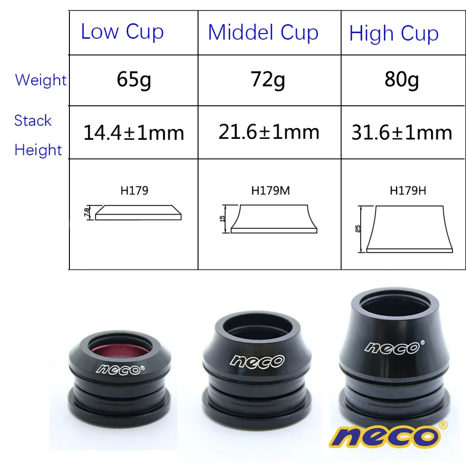 NECO バイクヘッドセット ZS41/41.4 28.6/30mm セミインテグレーテッド