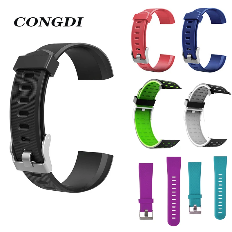 Silicone Strap For 115/116/119Plus Smartwatch Colorful Replacement Bracelet Soft TPU Watchband Belt Anti-fading Wrist Strap