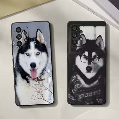Animal Husky Cute Puppy Case for Samsung Galaxy A15 A16 A54 A33 A34 A55 A24 A51 A12 A21s A71 A52 A32 A53 A22 A13 TPU Phone Cover