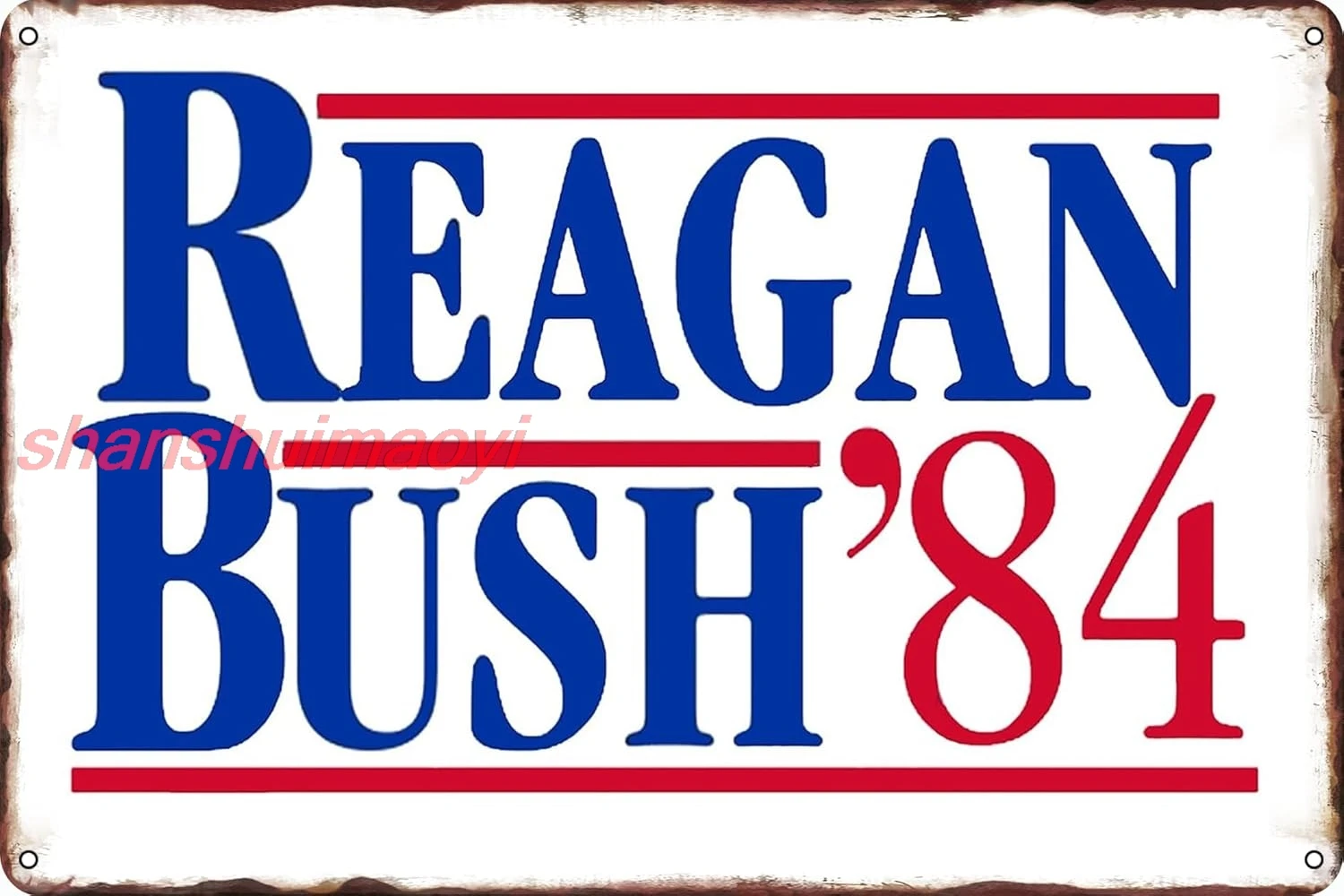 Retro Tin Signs Reagan Bush 84 Campaign Poster Ronald Reagan George Bush 1984 Campaign Cool Wall Decor Art Print Poster 8 x