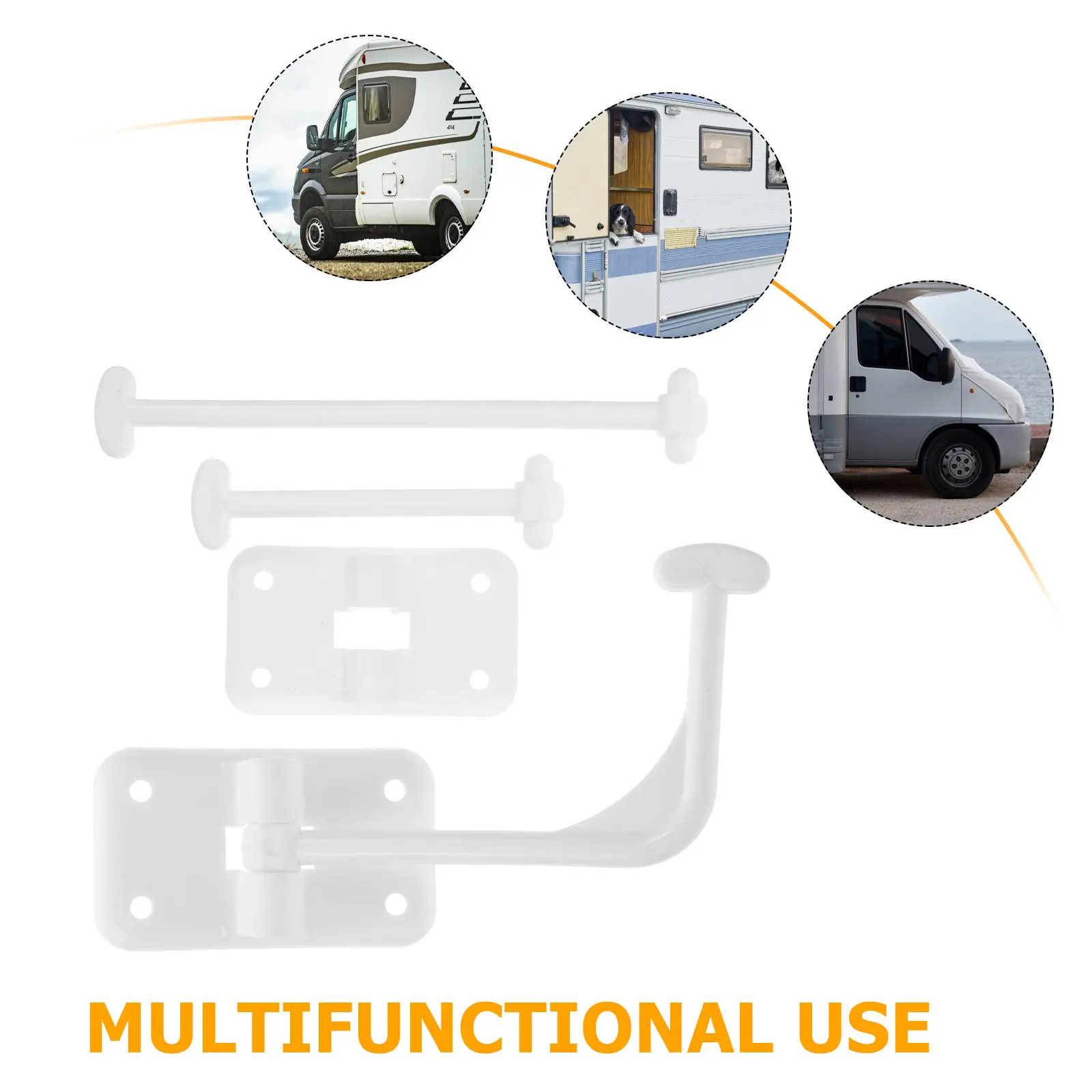 1Set Rv Door Latch Extender Plastic Camper Trailer Door Holder Heavy Duty Stable Lock Replacement with Screws for Travel Trailer