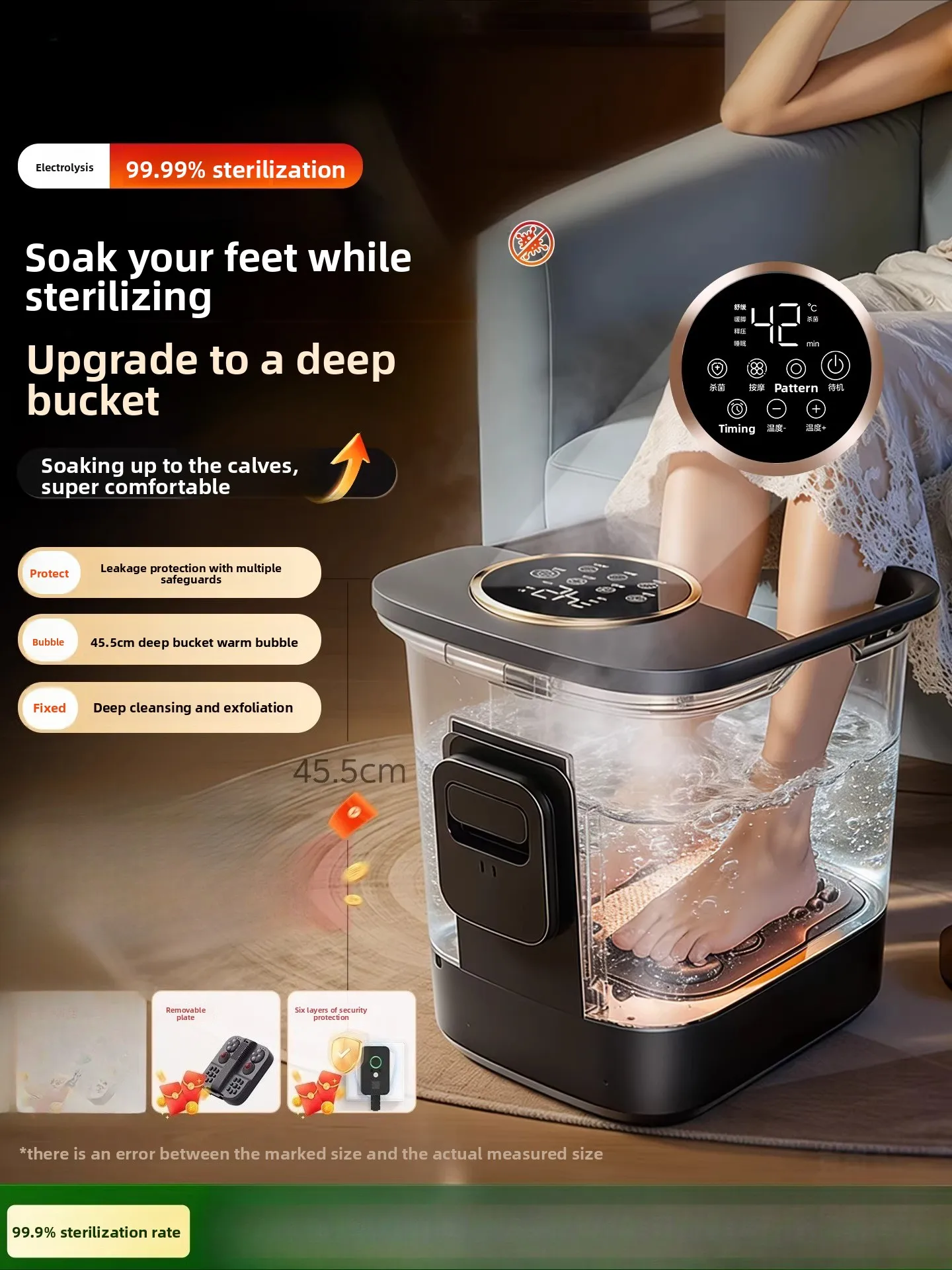 

Ванночка для ног высокой плотности с подогревом и постоянной температурой, полностью автоматическая, для домашнего использования, с электрическим массажером.