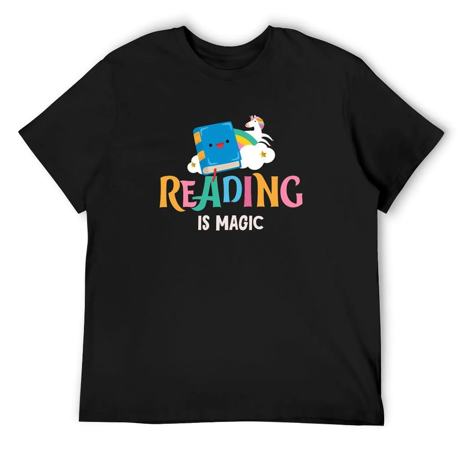 Reading is Magic Book Lover Design T-Shirt plain custom shirt mens cotton t shirts