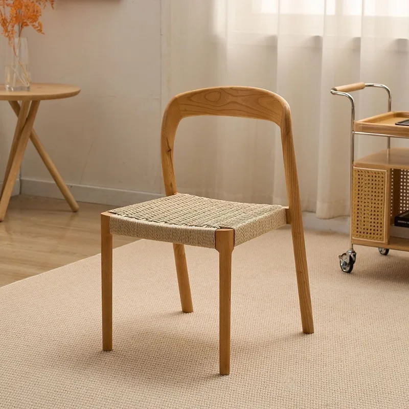 Solid wood backrest retro home table and chair backrest chair simple casual chair