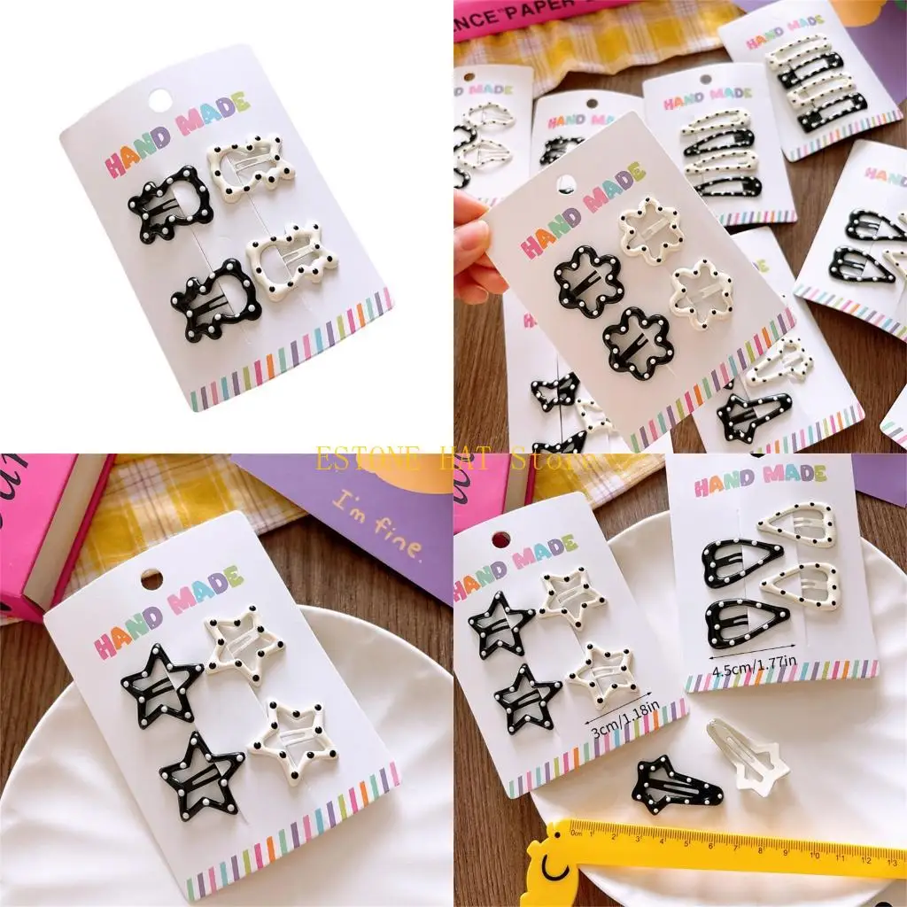 

49MF Стильная заколка для волос Sweet Simple Barrette Элегантные пятнистые пучки в стиле 2000-х годов для девочек