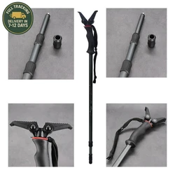 Lightweight 3-Section Adjustable Monopod Hiking Pole Durable Walking Stick for Outdoor Trekking and Mountaineering
