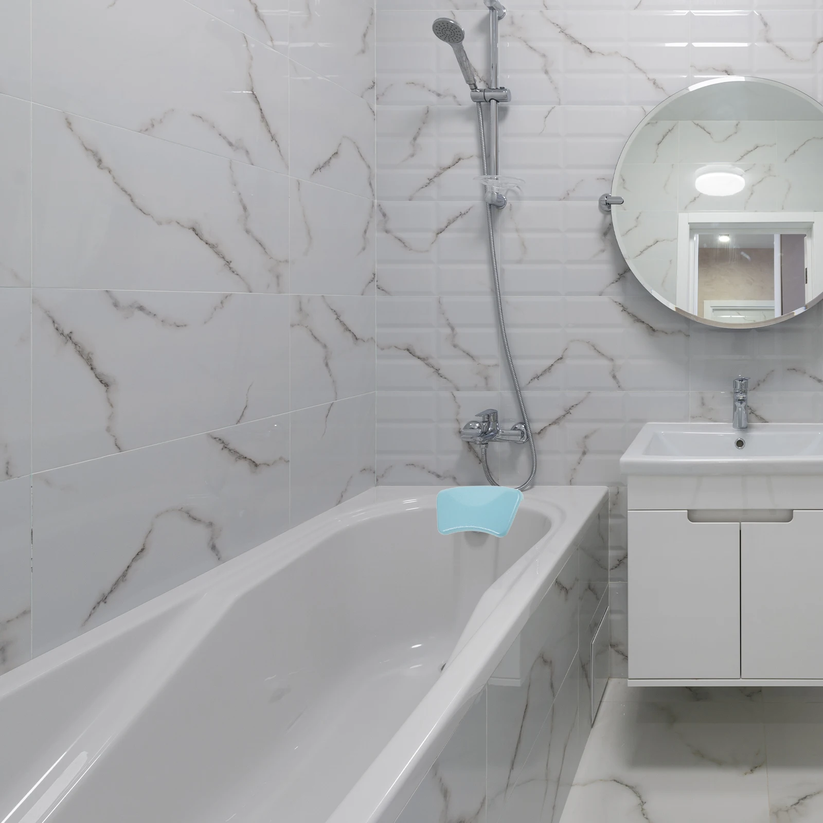 

For Soaking Comfortable Bath Pillow Tub Bath Head Rest Support Pu Suction Cup Spa Pillow Bathroom Relaxation