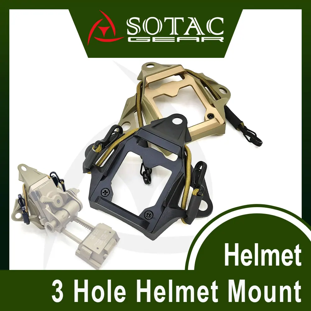 SOTAC Aluminum CNC Hunting Helmet Mount Bracket Night Vision Mounting Adapter Tactical Weapon Outdoor Accessories