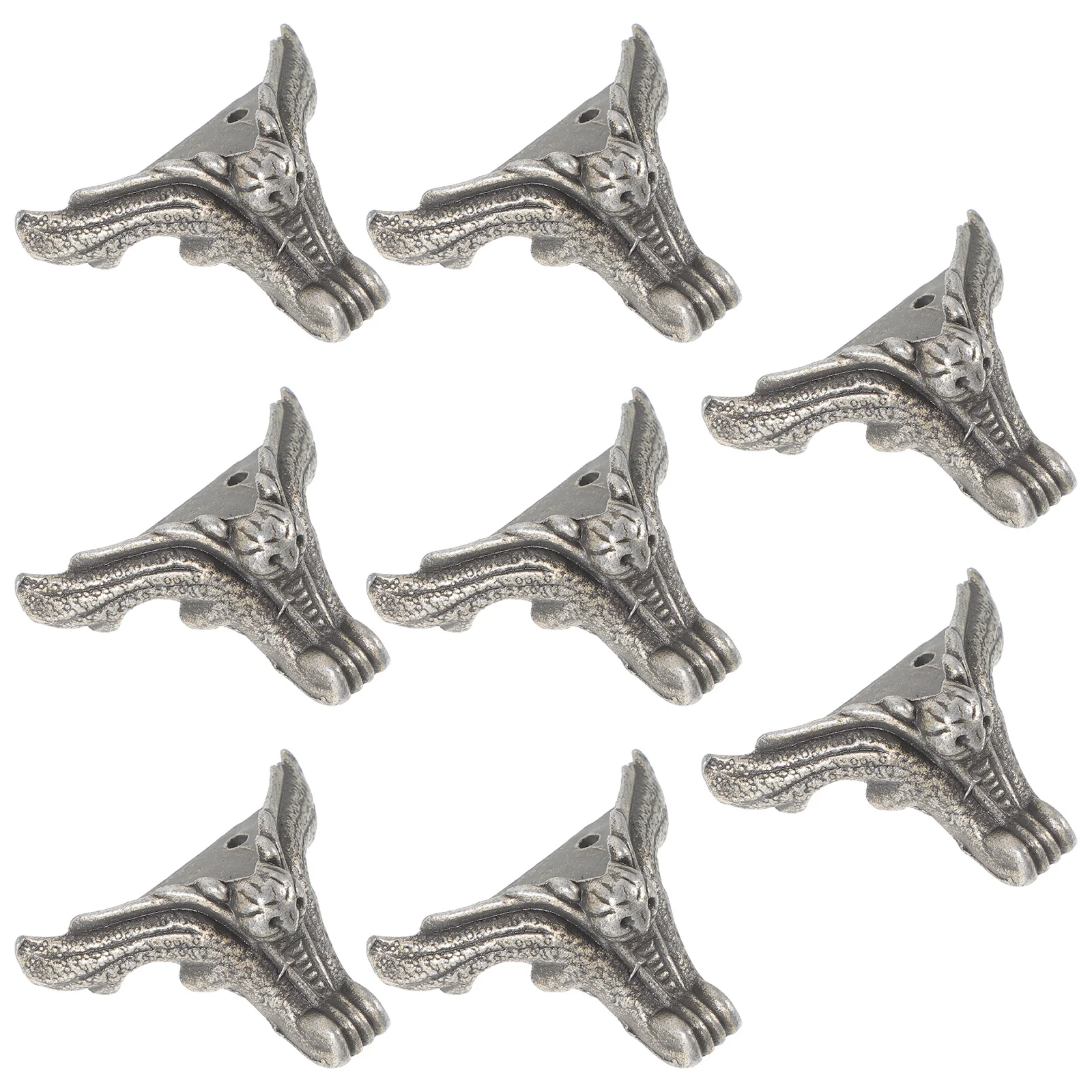 8 Stuks Houten Doos Voeten Kleine Maat 25x33mm Brons Zinklegering Meubelpoten Decoratieve Ondersteuning voor banken Stoelen Ottomanen