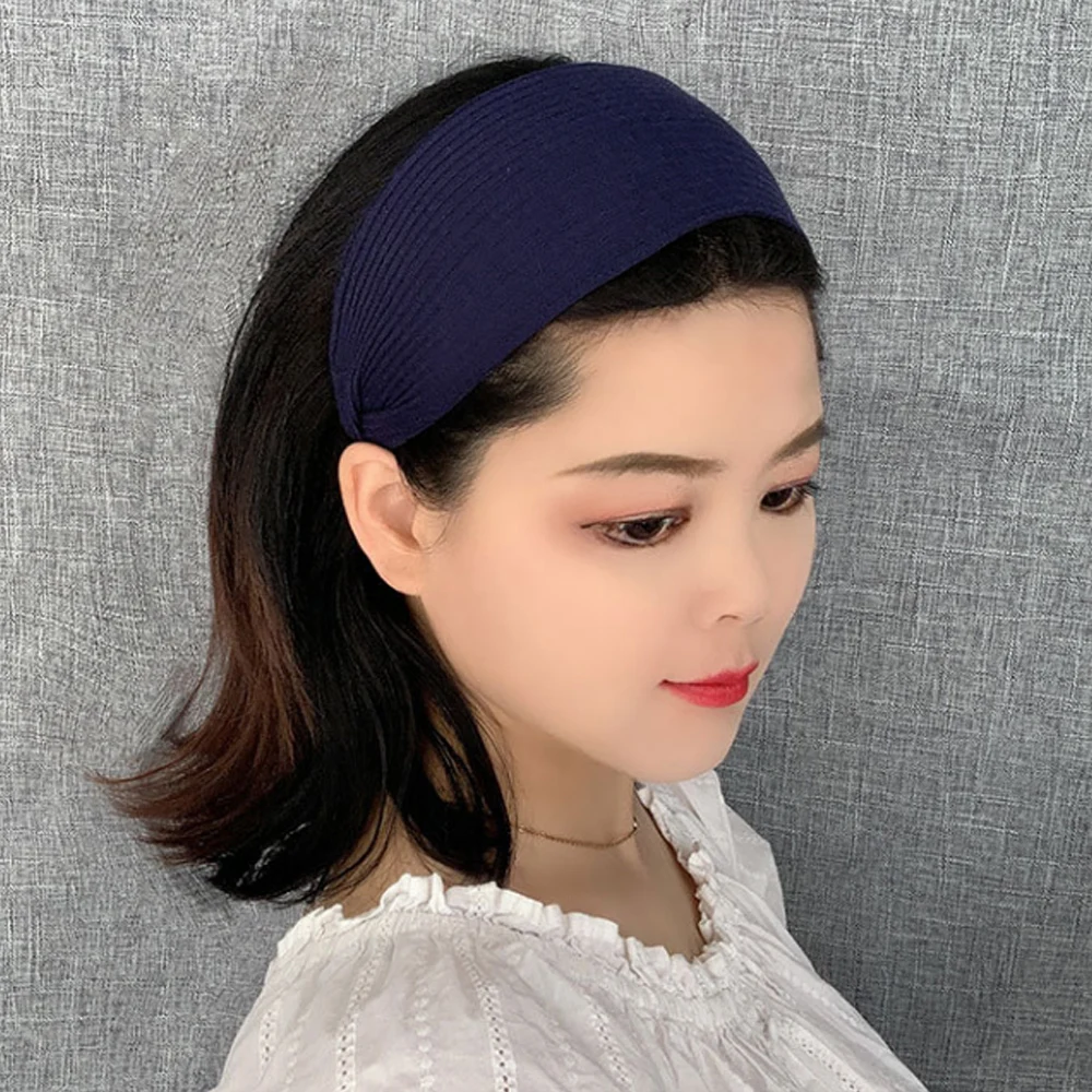 Fashion Solid Color Ultra-wide Headband Non Slip Toothed Hairpin Women Hair Bands Girls Hair Accessories Lady Wash Face Headband