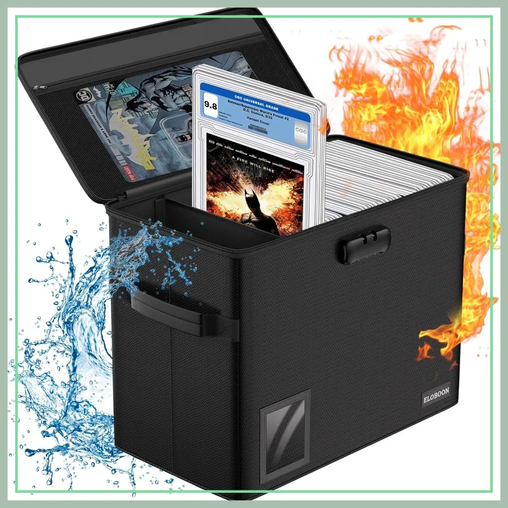 

Fireproof Waterproof Stackable CGC Comic Book Box for 30 Comics with Lock & Label Window