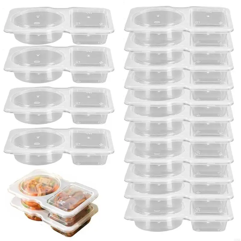 

A0KE Stackable Sauce Container Clear Lid Snacks Organizers Condiment Container
