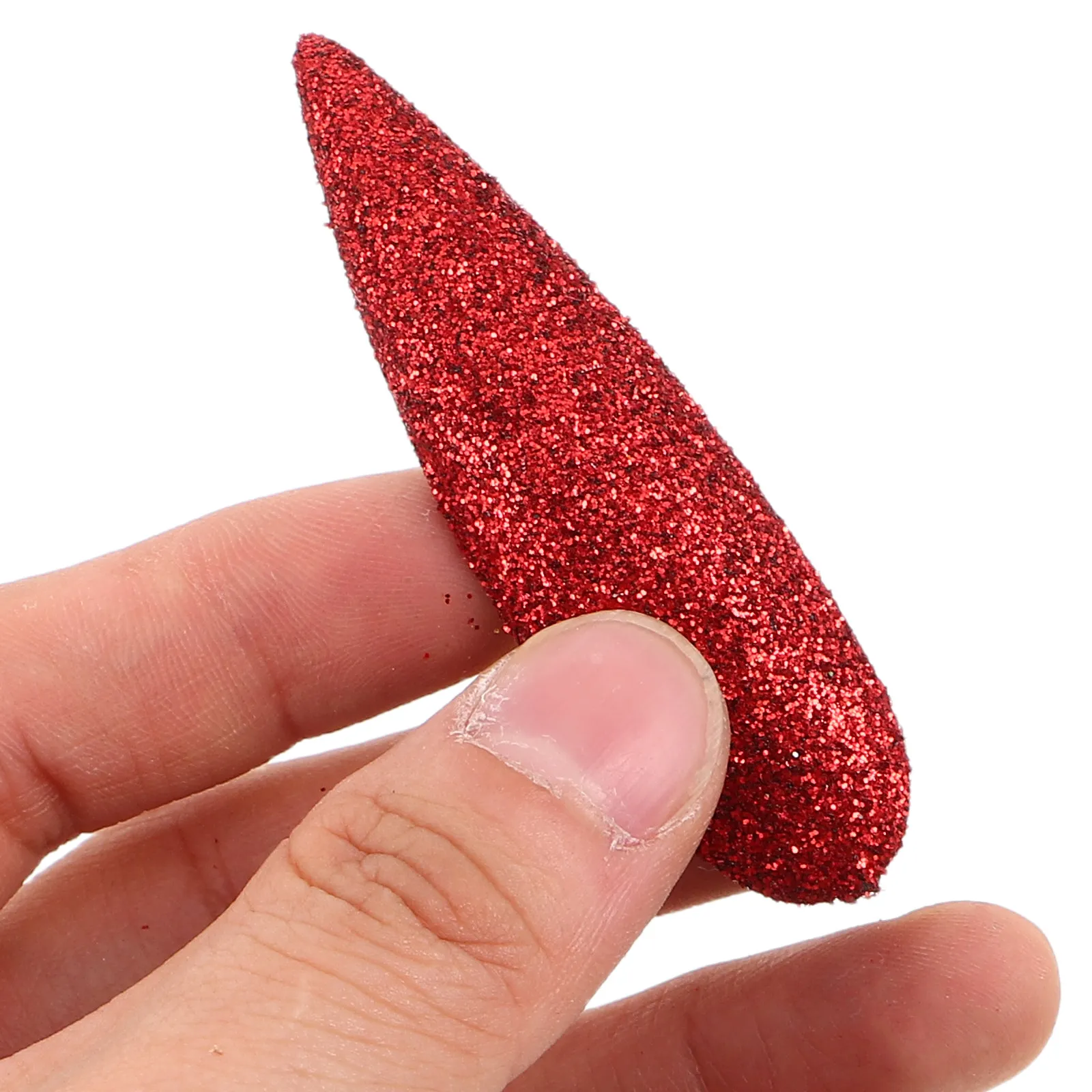 

40Pcs Red Glitter Fake Nails Full Cover Press on for Party Holiday Wear Easy Apply Reusable Artificial Nails for Women Girls
