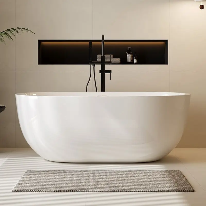 

Insulated bathtub acrylic small apartment seamless household adult integrated independent hotel European bathtub cylinder
