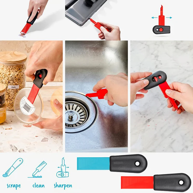 

2-In-1 Self-Sharpening Cleaning Scraper & Hook Scraper Creative Cleaning Brush Paint Scraper For Removing Labels Stickers Decals