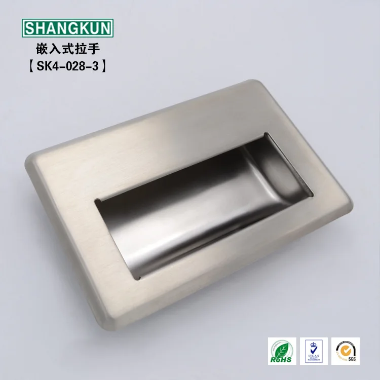 SK4-028-3 Industrial Hardware Stainless Steel Handle Kitchen Emergency Door Concealed Handle Embedded Handle