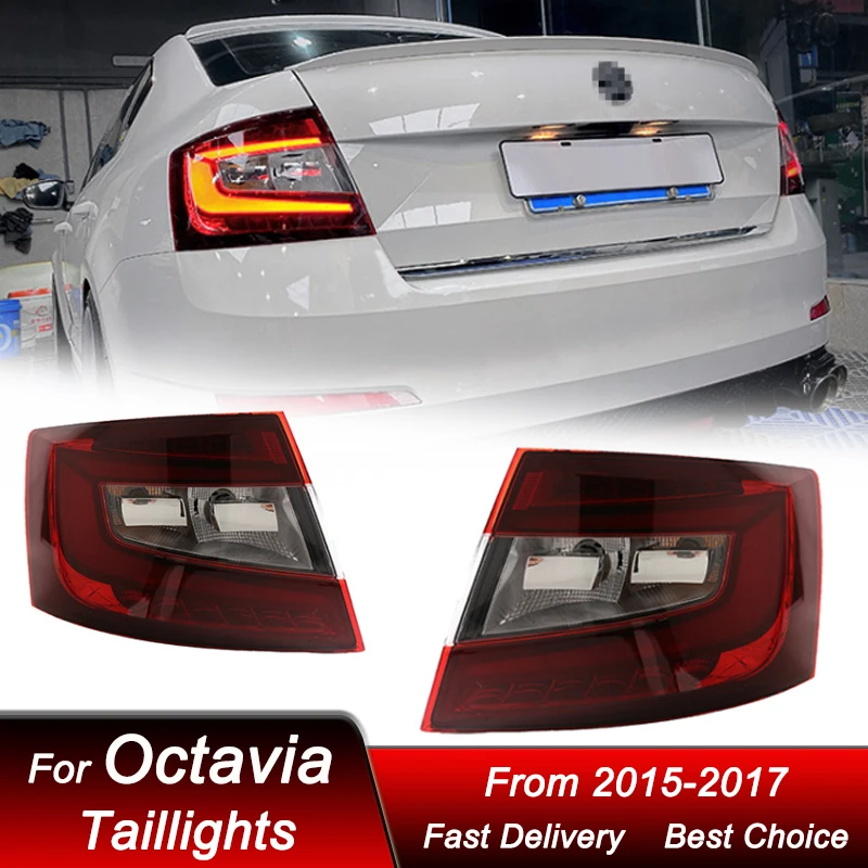 Hot Car styling Tail Lights For Skoda Octavia 15-17 upgrade new style full LED Dynamic Turn Signal Light Tail Lamp Assembly