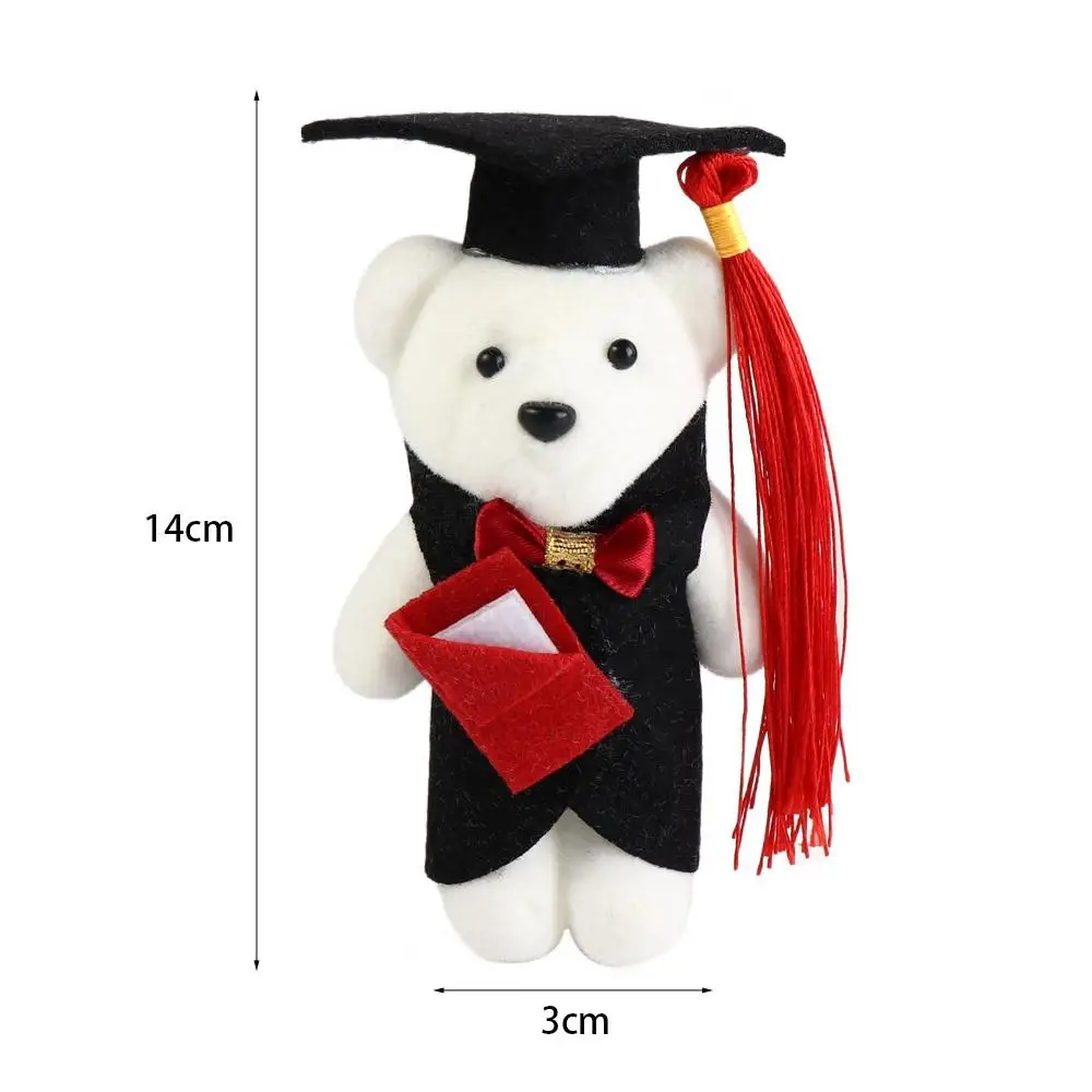 졸업 시즌 곰 인형, 졸업식 축하 파티, 총각 곰 봉제 장난감, 14cm 펜던트