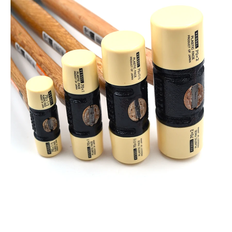VESSEL Double Rubber Hammer Multifunctional Floor Plastic Inelastic Rubber Mallet Mounting Hammer made in Japan 70 Series