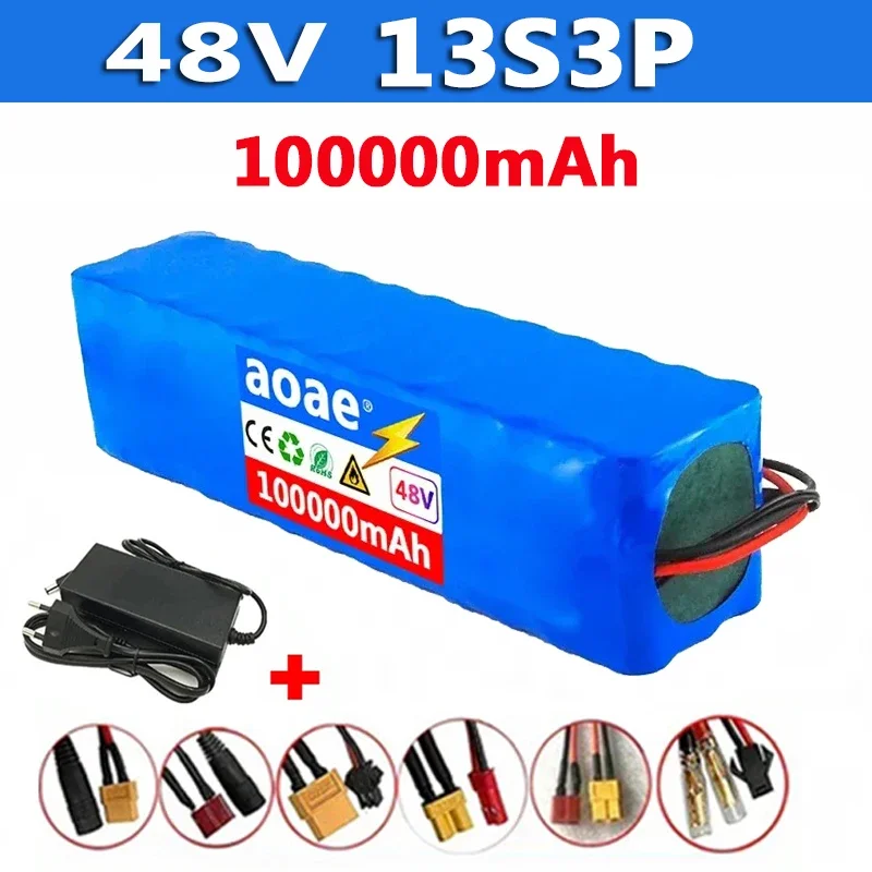 

13S3P 48V 100000mAh 20Ah Lithium-ion Battery Pack with 250W 350W 500W 750W 1000W BMS for 54.6V E-bike Electric Bicycle Scooter