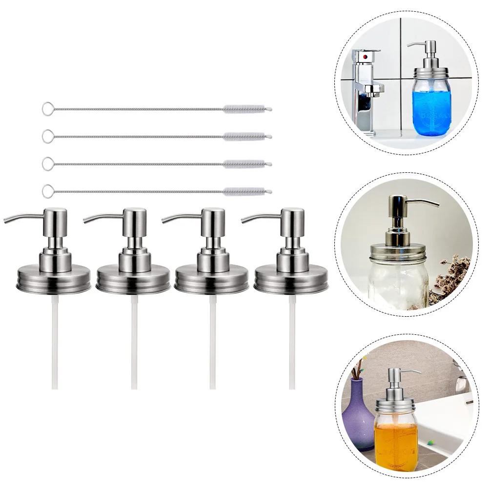 

Soap Pump Set Dispenser Stainless Steel Handwashing Shampoo Conditioner Bottles Lotion Pressing Pumps Replacement Bottle Pumps