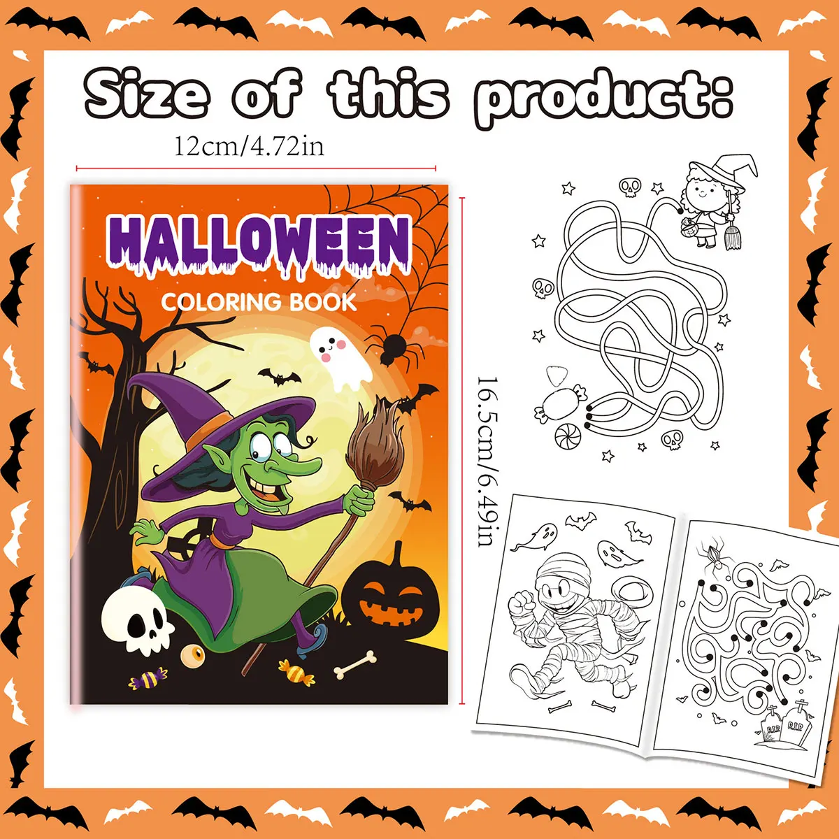 Libro da colorare di Halloween: pittura semplice, disegni in grassetto, tempo libero per la casa degli adulti, genitori: bambini fai da te, creatività e sollievo dallo stress