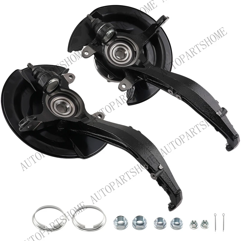 Z... Pair Front Knuckle & Wheel Bearing Hub For Honda Accord 2003 2004 2005 2006 2007