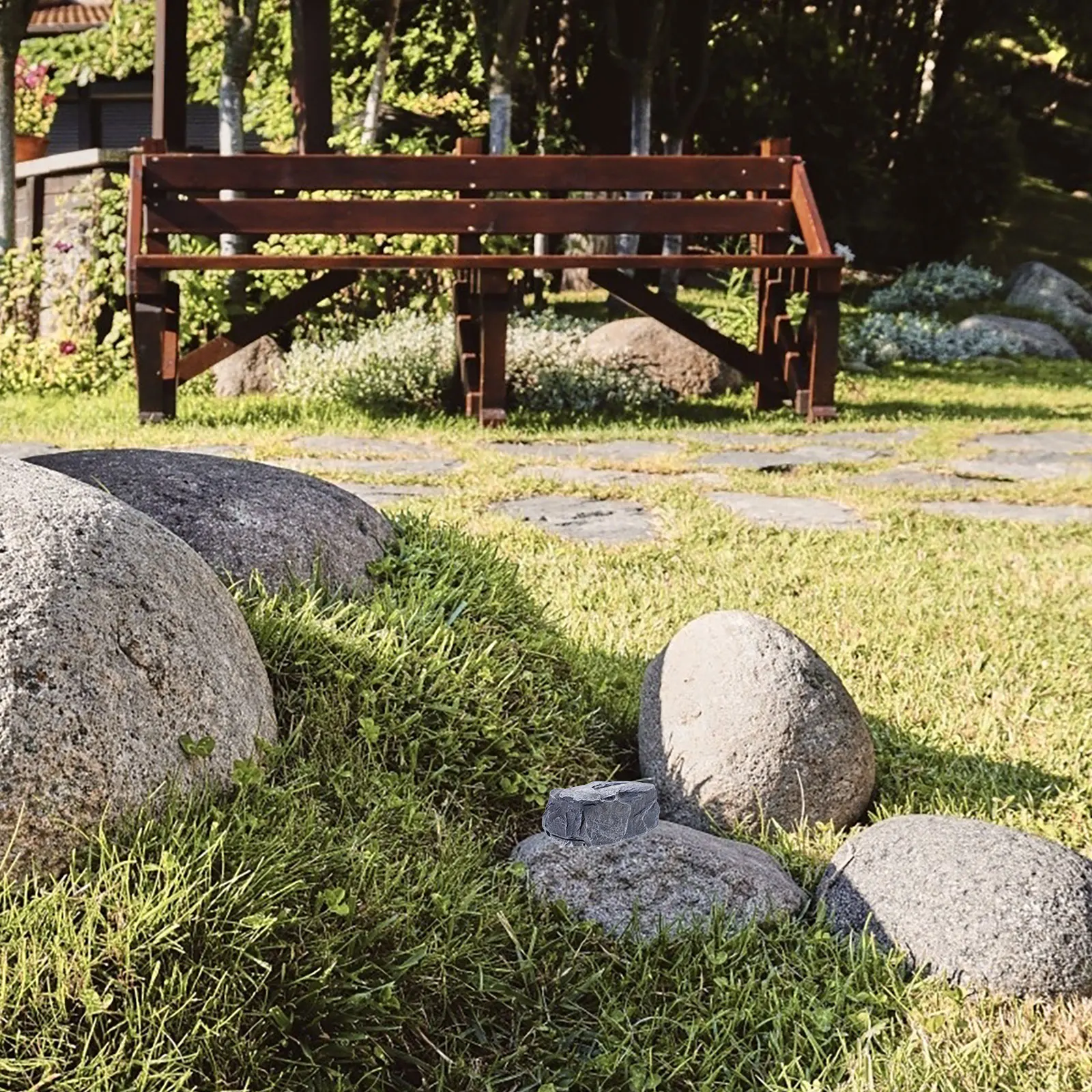 حجر مزيف مفتاح مخفي في الهواء الطلق واقعية الراتنج شكل حجر صغير مانعة لتسرب الماء صندوق تخزين آمن حديقة الديكور #6