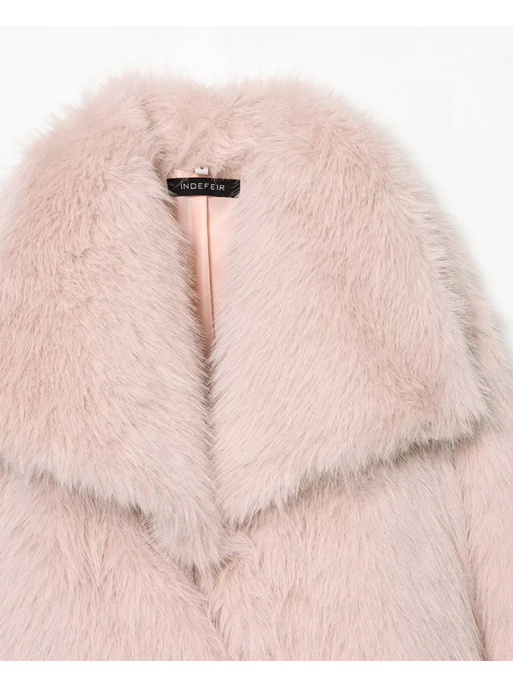 Damska kurtka futrzana 2025 Moda damska Jednolity kolor Długi rękaw Zapinana na guziki Krótkie kurtki Damski płaszcz jesienno-zimowy na co dzień