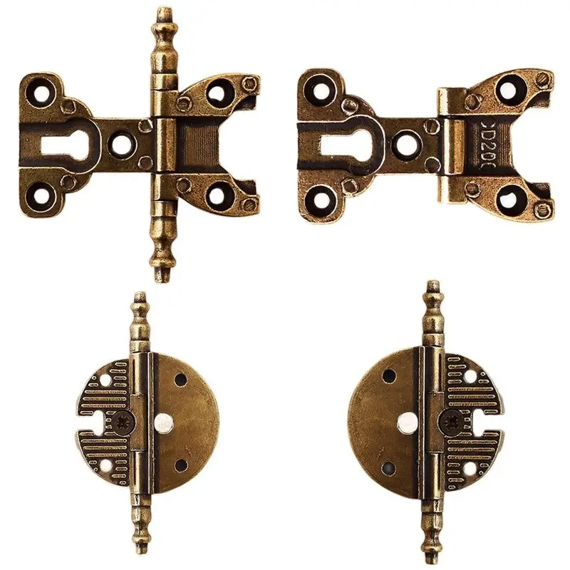 Classic Retro 10PCS European Antique Furniture Hinges Cupboard Wardrobe Jewelry Gift Boxes Wooden Cases Cabinet Hinges