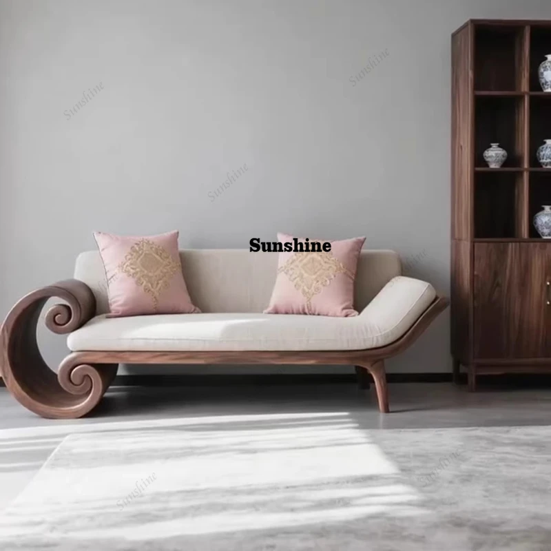 

New Chinese style 0 Zen style concubine couch solid wood leisure sofa chair simple and modern