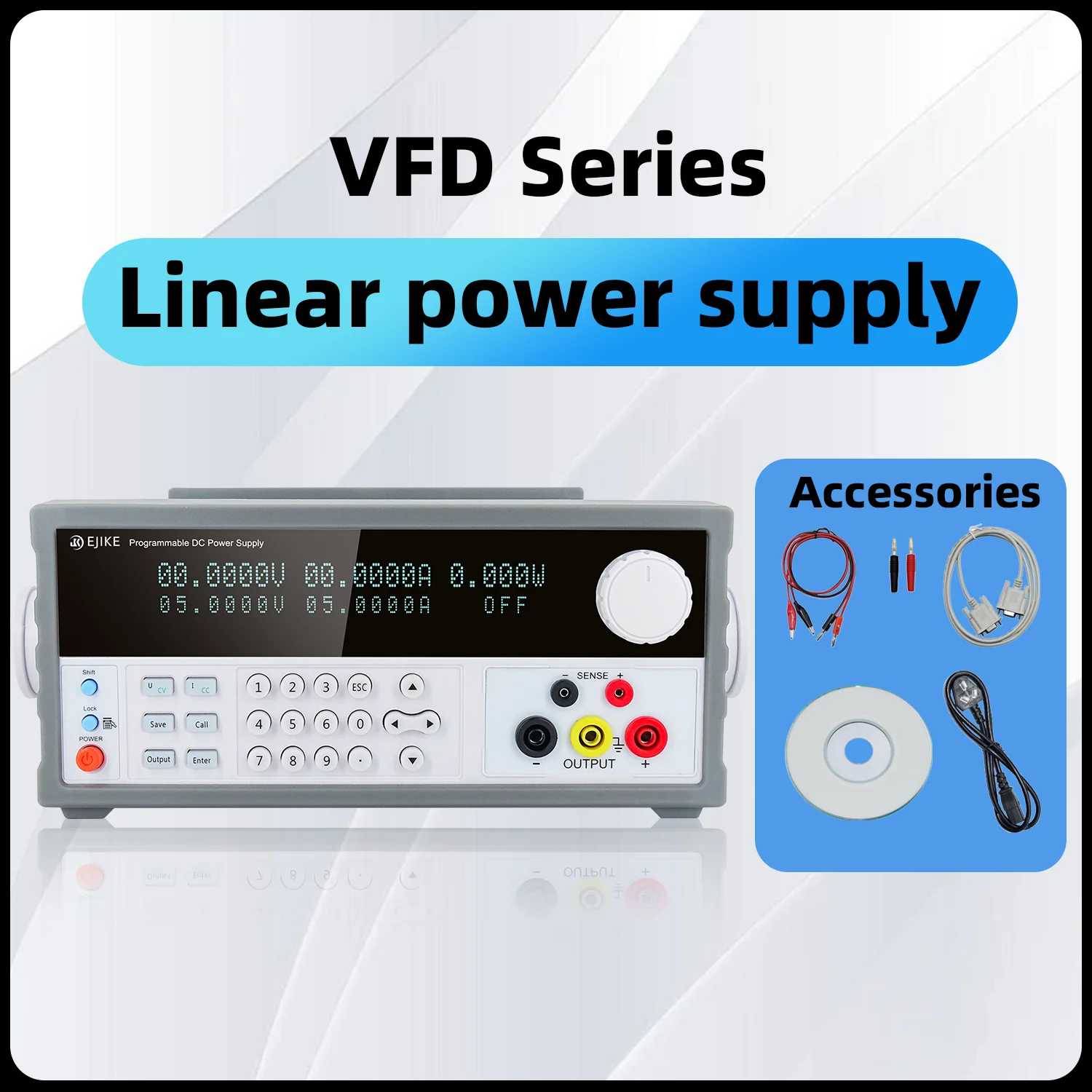 

EJIKE Linear Bench Power Supply 30V10A 30V5A Adjustable Variable Power Supply with Output Preset Current Lab Repair Power Supply