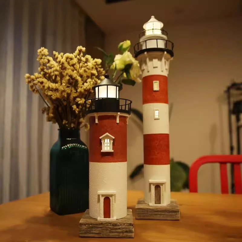 Vintage Lighthouse Night Light, 3D Illuminated PVC Decor for Bedroom Living Room, Unique Housewarming Birthday Gift& Collectible