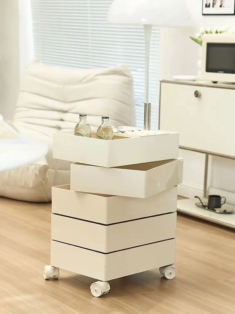 

360 Degree Rotating Storage Cabinet Movable Bedside Table ins Small Cabinet Desk Simple Cosmetics Storage Sofa Side Cabinet