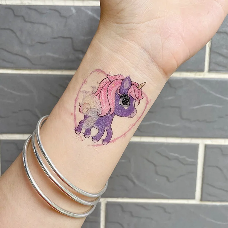24pcs/Set Dreamy Unicorns Temporary Tattoo Sticker For Kids No Repeated Waterproof Disposable Cute Cartoon tatouage temporaire