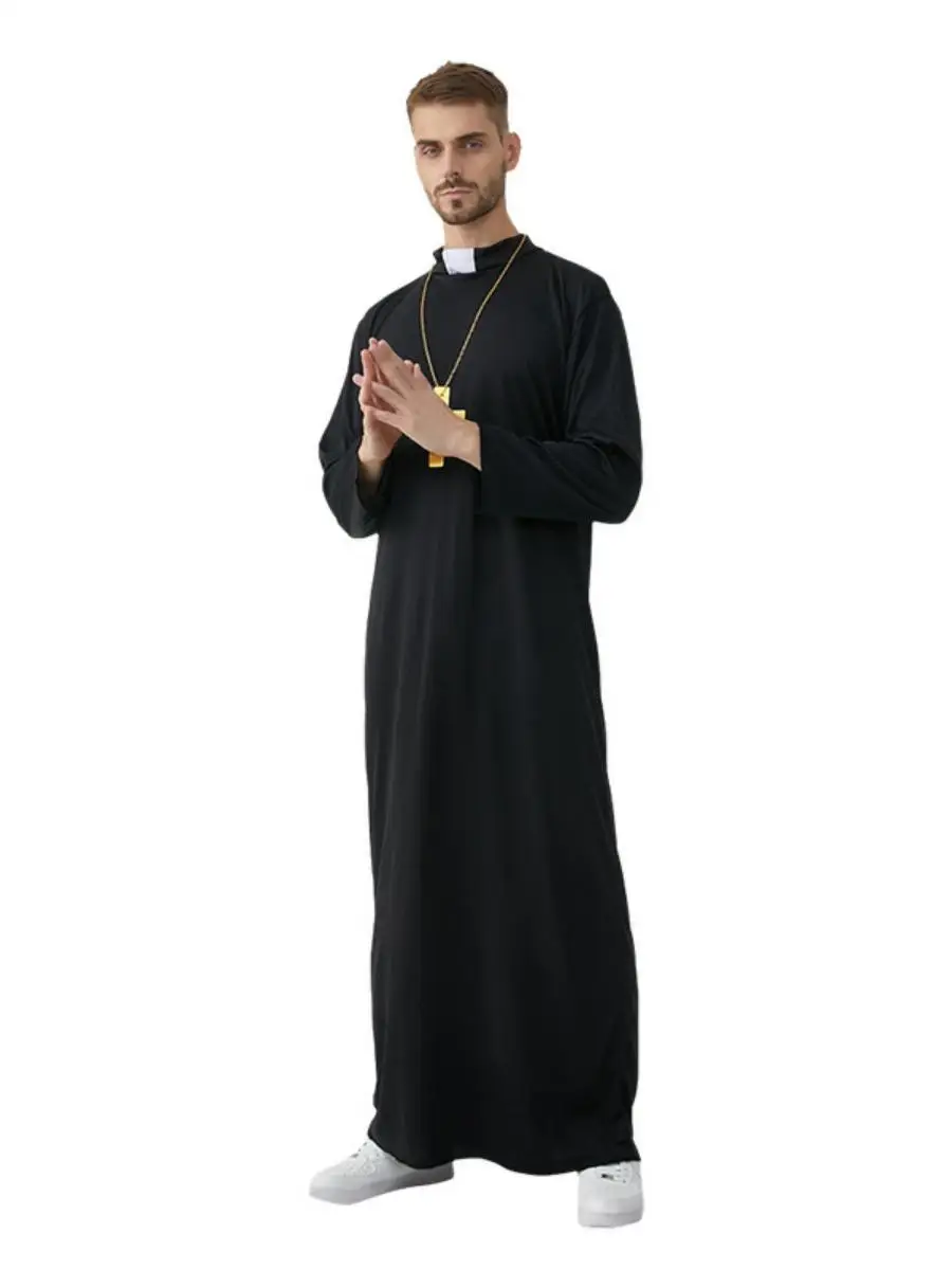 loween Cosplay Resurrection Priest Costume Biop Priest Missionary Monk Masquerade Par Performance Dr up