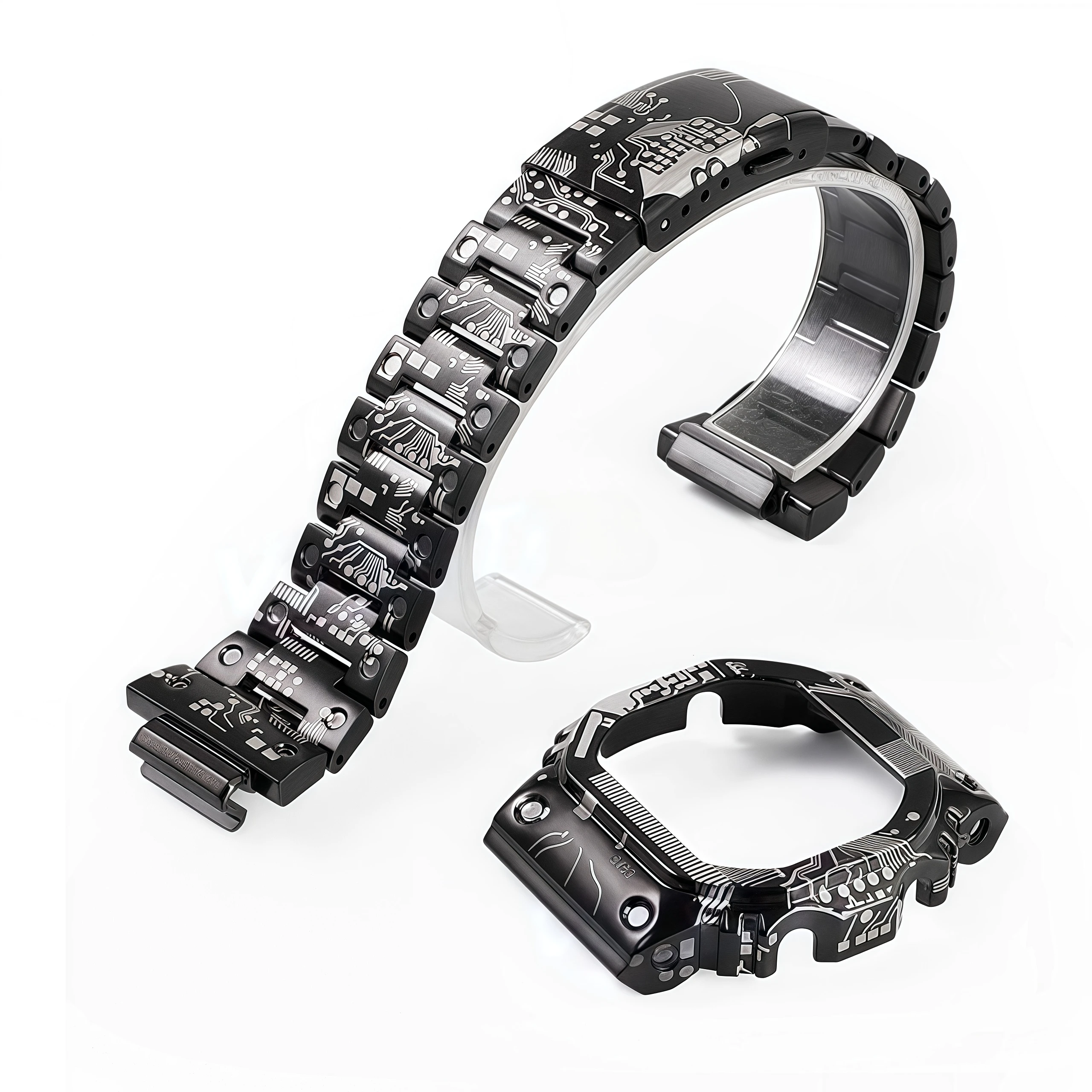 5600 5610 GMWB5000 Mod Kit für Casio DW5600 GMW5610 GMW-B5000 Titangehäuse Uhrenarmband Edelstahl Metalllünette Armband Herren