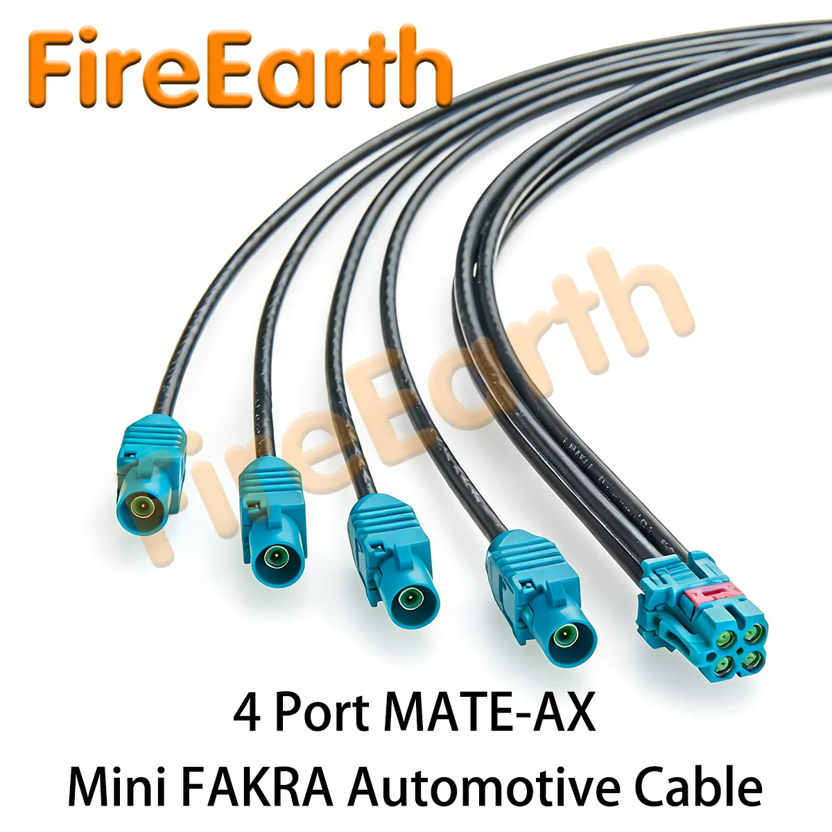 4 Port MATE-AX Mini FAKRA Automotive Cable Assembly, TE FAKRA Z Male to 4Pin Mini FAKRA MATE-AX Female Car Wireless Signal Cable