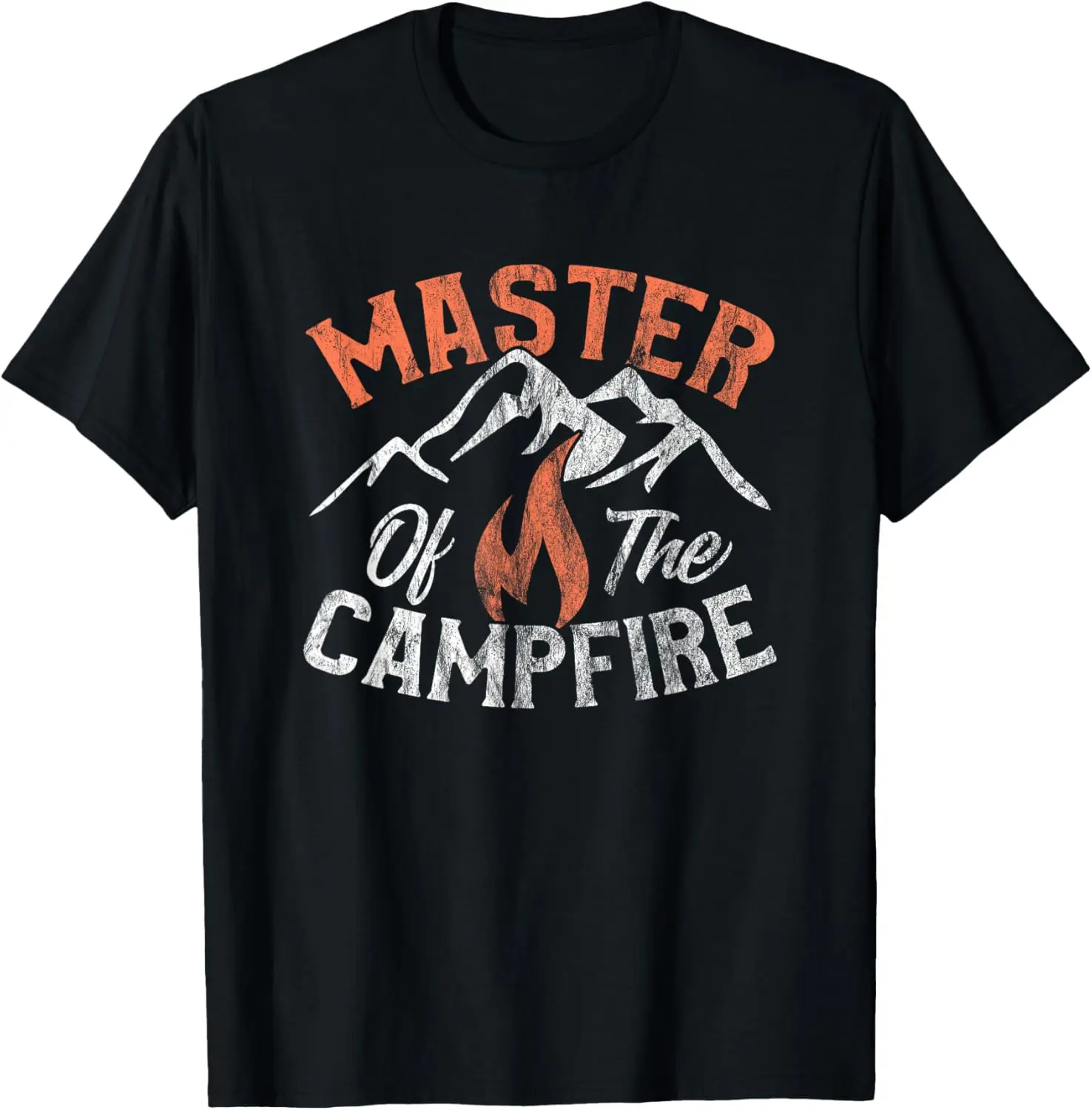 Funny Outdoor Camping Gifts Men Women Master Of Campfire T-Shirt Small 100% Cotton Trendy Y2K Short-Sleeve Tee-Soft,