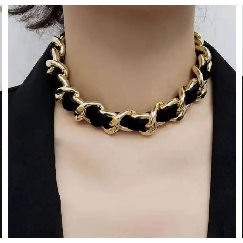 European and American cross-border jewelry, retro simple personality chain flannel punk necklace female necklace 13520