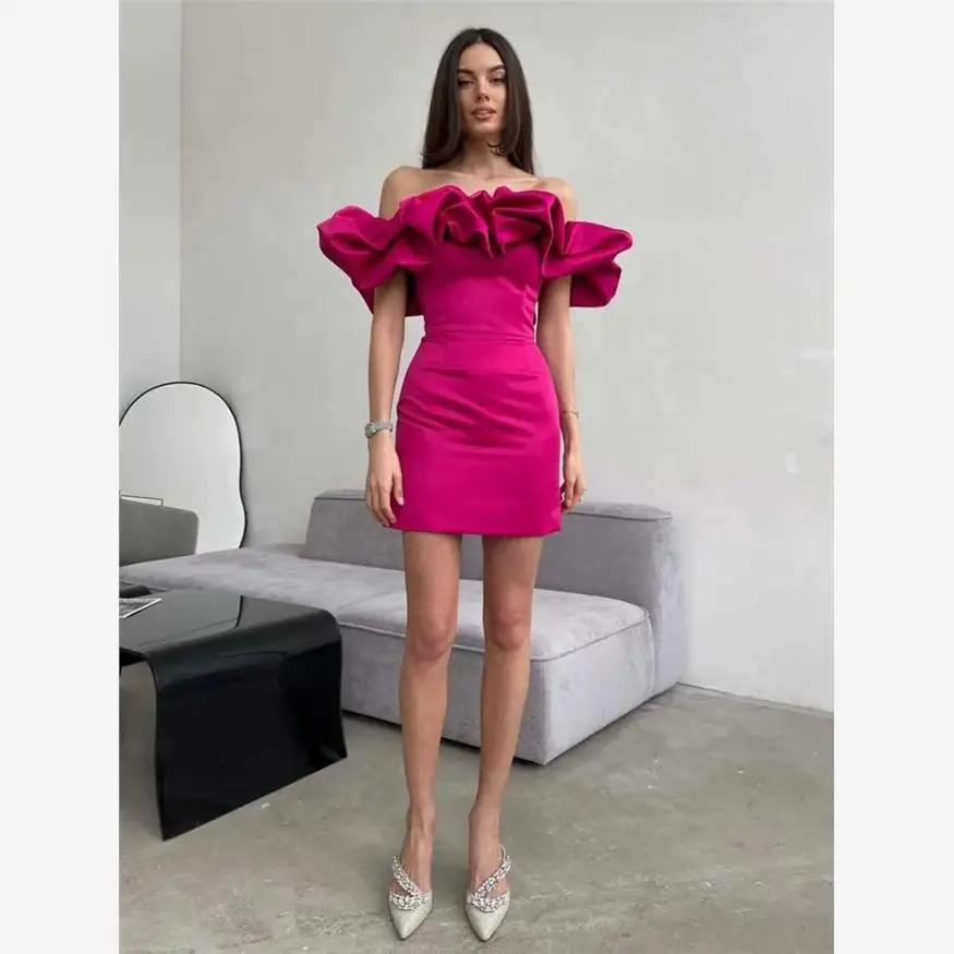 

Сексуальное розовое женское платье с одним рукавом, плиссированное, с высокой талией, на молнии, с цветочным принтом, для празднования дня рождения