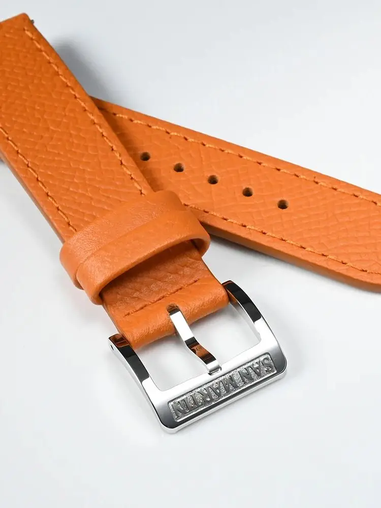San Martin Watch Strap 20mm Leather Quick Release Wristwatch Belt Watch Band Sweat For Man Comfortable Classic Epsom SN0101