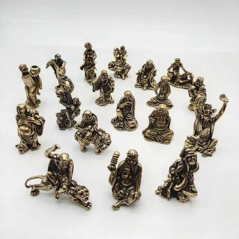 

Vintage Brass The Eighteen Arhat Riding Tiger Buddha Statue Desktop Ornaments Miniatures Figurines Crafts Home Feng Shui Decors