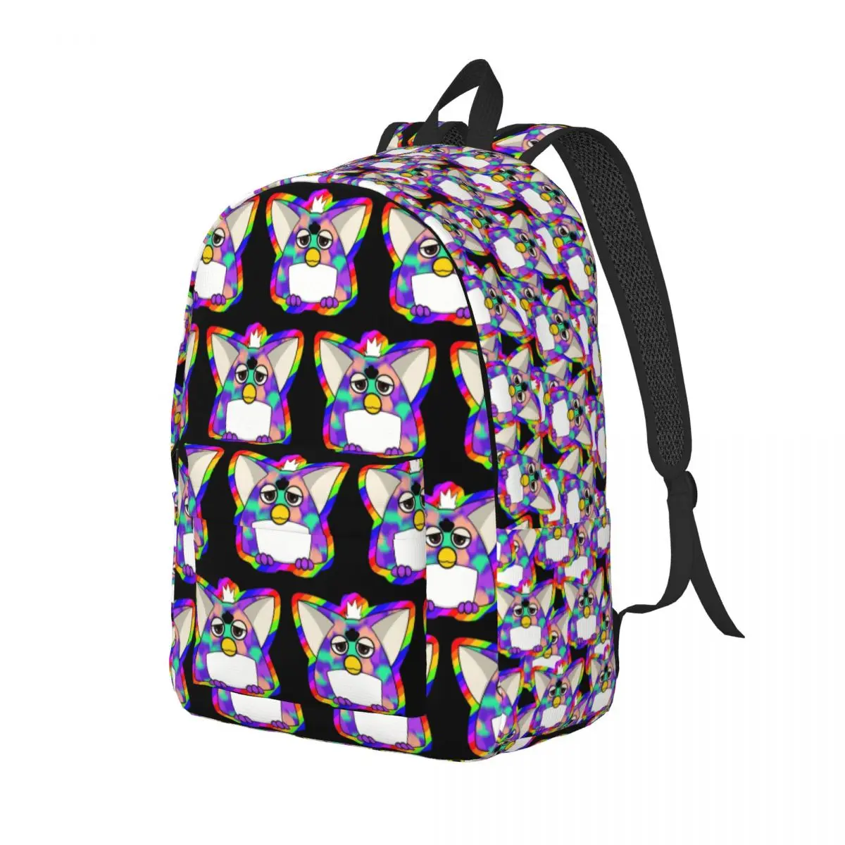 Gay Tye Dye Furby Relaxed Fit Backpack Daypack Large Capacity Boys Girls BookBag School Bag Shoulder Bags for Men Women