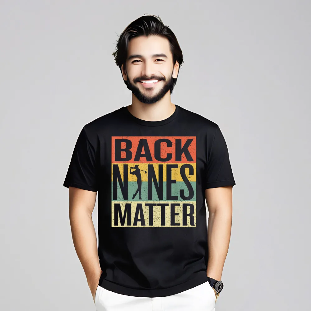Printing Funny Golf Shirt Retro Back Short Sleeve Mother Day Tops Tees Funky Crewneck 100% Cotton Tee-Shirts Male T Shirt