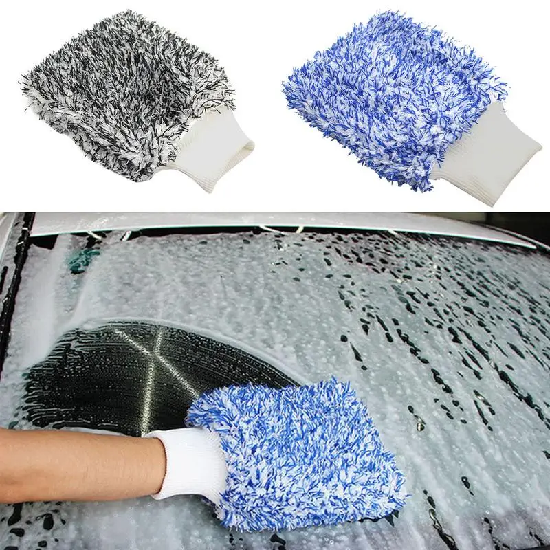 

Car Wash Mitts Microfiber Chenille Gloves Double-Sided Wax Detailing Gloves Scratch-Free Car Cleaning Mitt Car Care Accessories