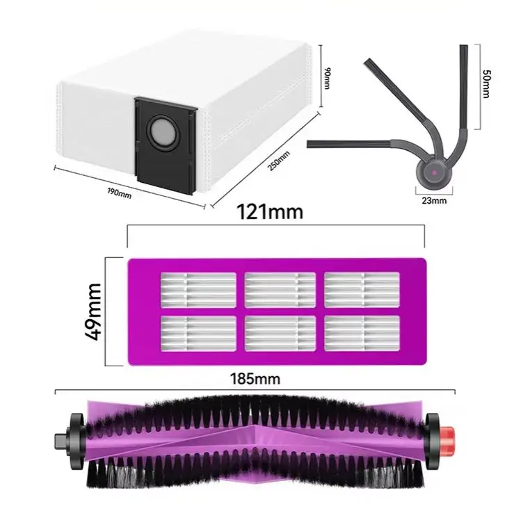 For Midea V16 Pro / V16 Pro Mini Robot Vacuum Cleaner Eureka J15 Max Ultra Roller Brush Hepa Filter Dust Bag Rag spare parts